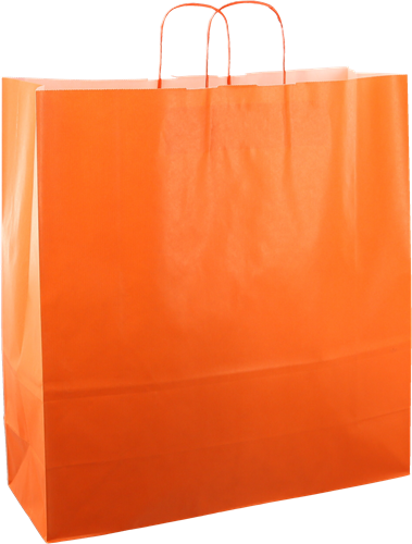 DRAAGTAS PAPIER KOORD 26x12x35 cm ORANJE KRAFT GESTREEPT