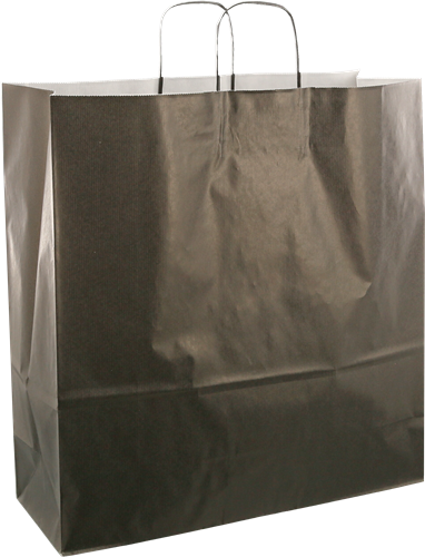 DRAAGTAS PAPIER KOORD 45x17x48 cm ZWART KRAFT GESTREEPT