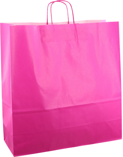 DRAAGTAS PAPIER KOORD 45x17x48 cm FUCHSIA KRAFT GESTREEPT
