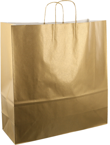 DRAAGTAS PAPIER KOORD 45x17x48 cm GOUD KRAFT GESTREEPT