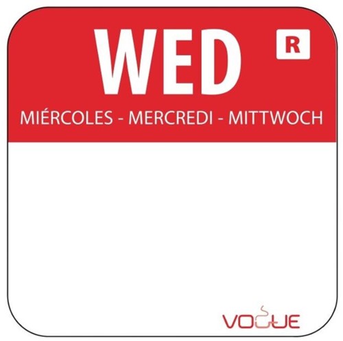KLEURCODE ETIKET " WOENSDAG "  x1000st
