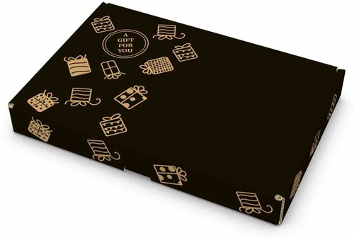 Brievenbusdoos A6 Gift for you bruin/zwart  150x107x28 mm
