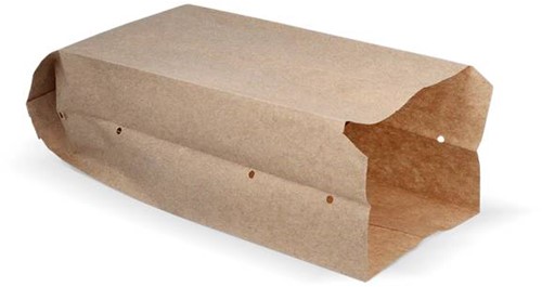 SNACKZAK ersatz bruin eco 1 POND 22x32cm zijvouw(14+8x32)   p/kg. onbedrukt NR 27 geperforeerd FSC Mix 70%