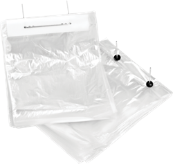 BEUGELZAK 28X44+4 cm  LDPE 25 micron HELDER 1/1 HEEL BROOD