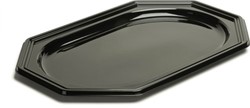 CATERINGSCHAAL ACHTHOEKIG 550x370 mm PS ZWART