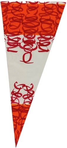 CELLOFAAN PUNTZAK M 18x37 cm oranje / rood  0.5 pond