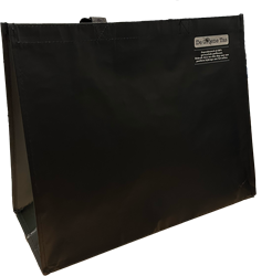 PET FLES TAS RPET WOVEN SHOPPER ZWART 400x350+220 mm DE GROENE TAS