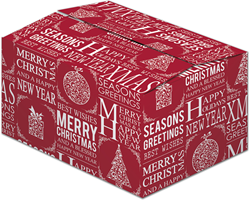 KERSTDOOS MERRY XMAS ROOD  490x390x150 mm G150