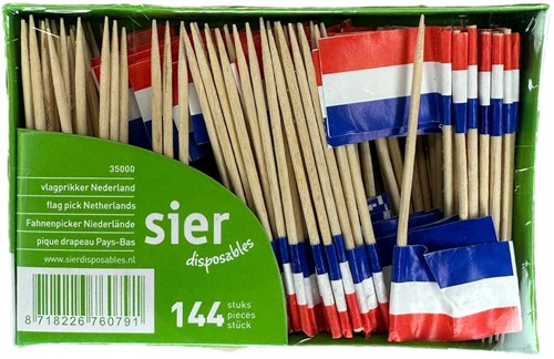 COCKTAIL PRIKKERS NEDERLAND VLAG  KRIMP a 5 doosjes x 144 stuks