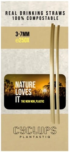 CYCLUPS RIETJES REAL DRINKING STRAWS BIO Ø 03-07 mm 20 cm doos a 250 st