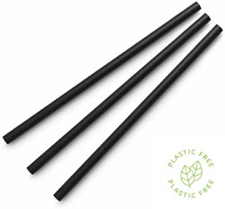 Rietjes Milkshake / smoothies Biobased 21 cm x 8 mm doorsnee zwart   zak a 500 stuks