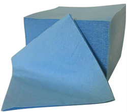 SERVET 40x40 cm  2 laags  1/4 vouw AQUA BLAUW