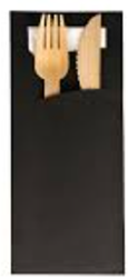 BESTEKZAK  POCHETTE Eco Brown/ Black + wit servet doos a 625 stuks