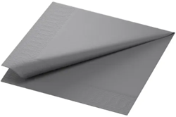 SERVET 40x40 cm grijs 2 laags  1/4 vouw