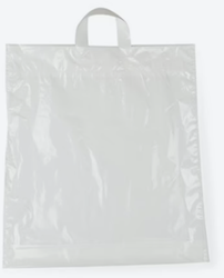LUSDRAAGTAS 450 x 500 mm + 2x50 mm + topfold LDPE 55 micron WIT blanc