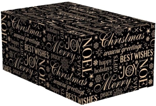 KERSTPAKKETDOOS NOËL KRAFT ZWART 390x290x130 926C130