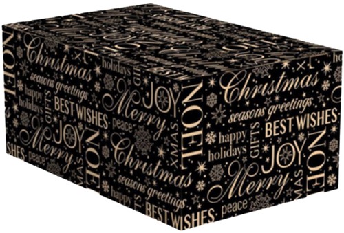 KERSTPAKKETDOOS NOËL KRAFT ZWART 450x350x230 926D230