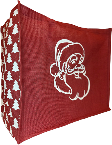 KERSTTAS SHOPPER Jute draagtas 46x23x40 cm  Prettige feestdagen 